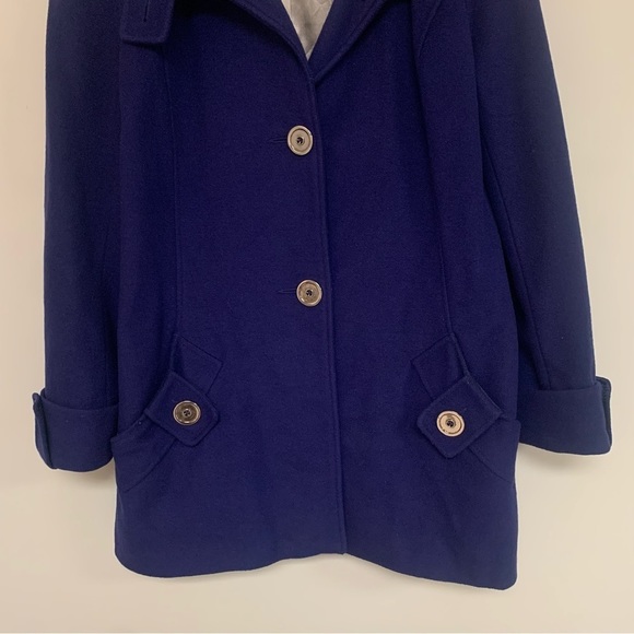 Pendleton Vintage Wool Coat Single-Breasted Button Outerwear Blue Size 10 Petite - Picture 4 of 9